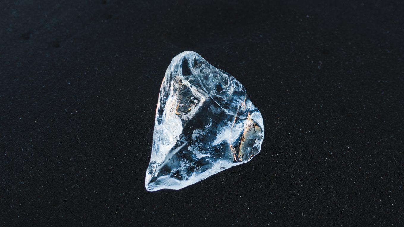 image of a crystal on black background