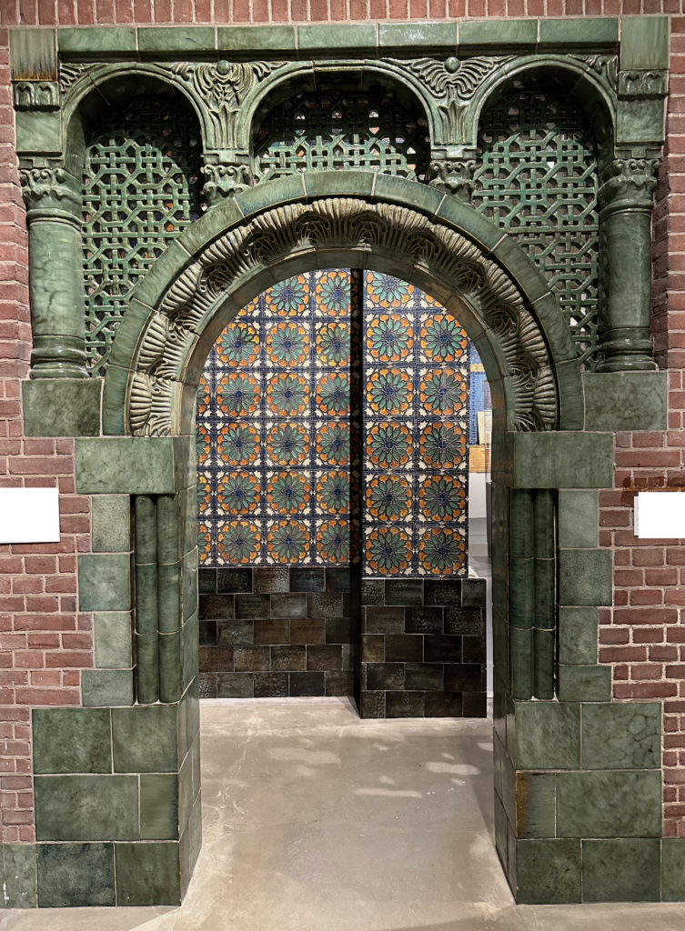 doorway made of different ceramic bricks and blocks