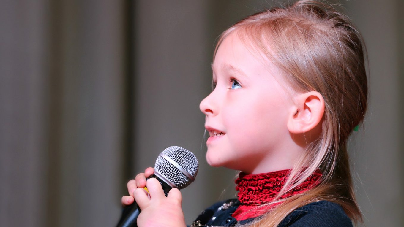 girl with microphone